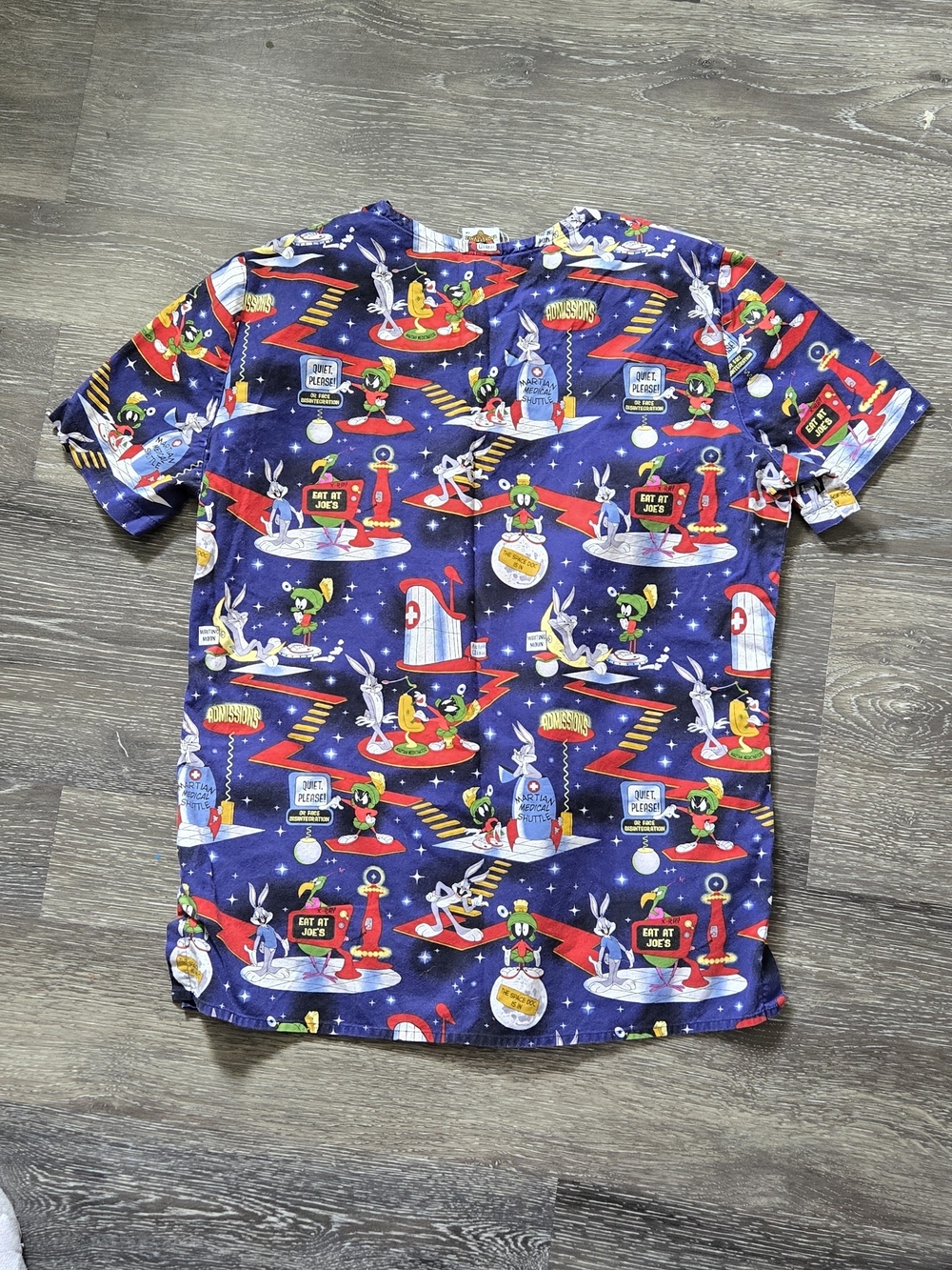 Vintage Looney Tunes Mens Scrub Top Size Small - Picture 2 of 2